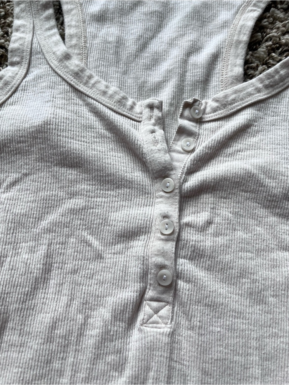 Aerie Henley Ribbed Racerback Tank Top - Picture 3 of 7